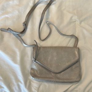 Hobo Gray Leather Crossbody